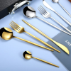 Dznils Gold Silverware Set 24Pcs Flatware Set Gold Stainless Steel Dinnerware Set Tableware Fork Spoon Cutlery Set Gift